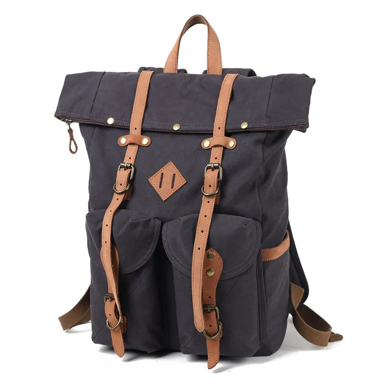 Vintage Voyager: Stylish Wax Canvas Backpack