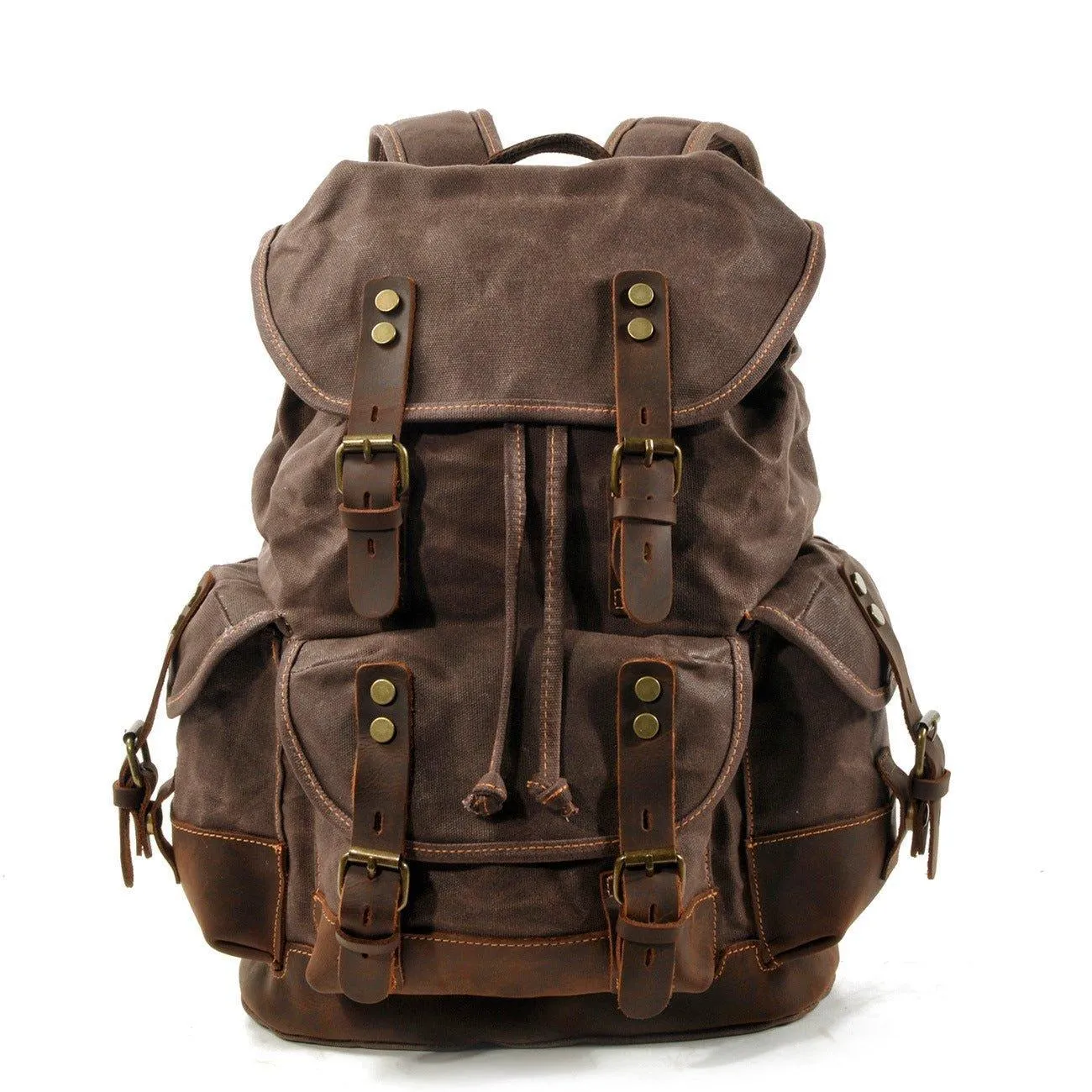 Vintage Waxed Canvas Backpack Waterproof for Men