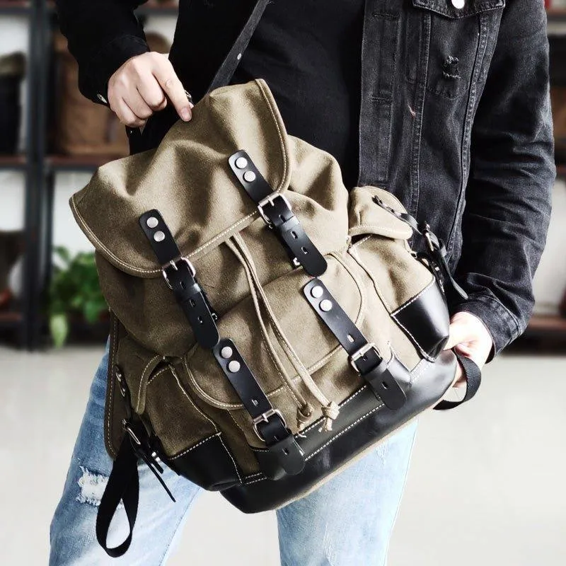 Vintage Waxed Canvas Backpack Waterproof for Men