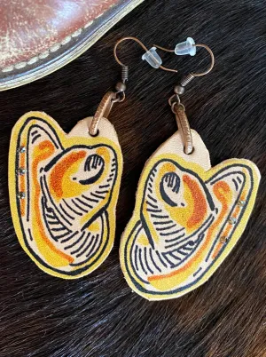 Vintage Yellow Hat Earrings