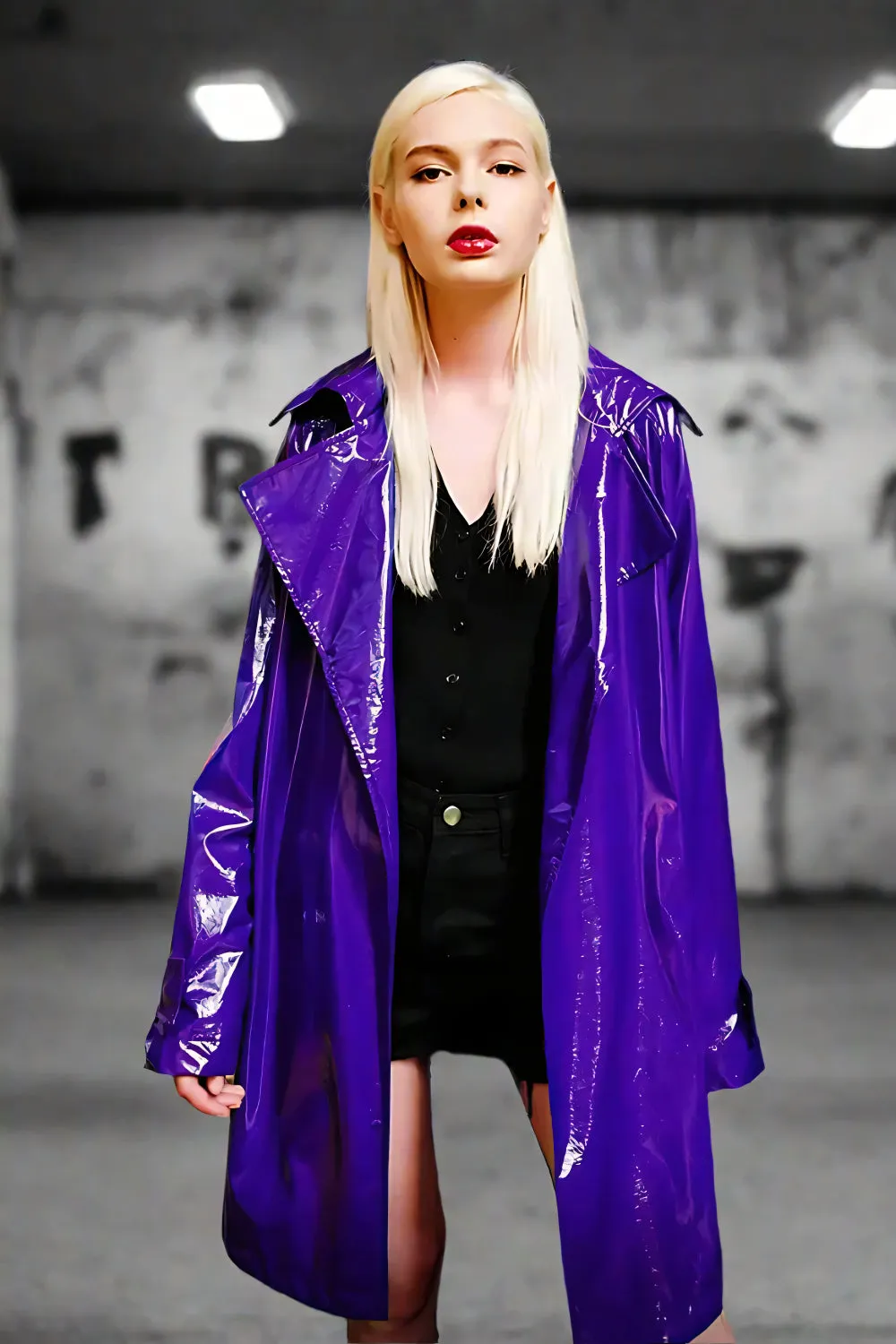Violet Vandal Faux Leather Trench