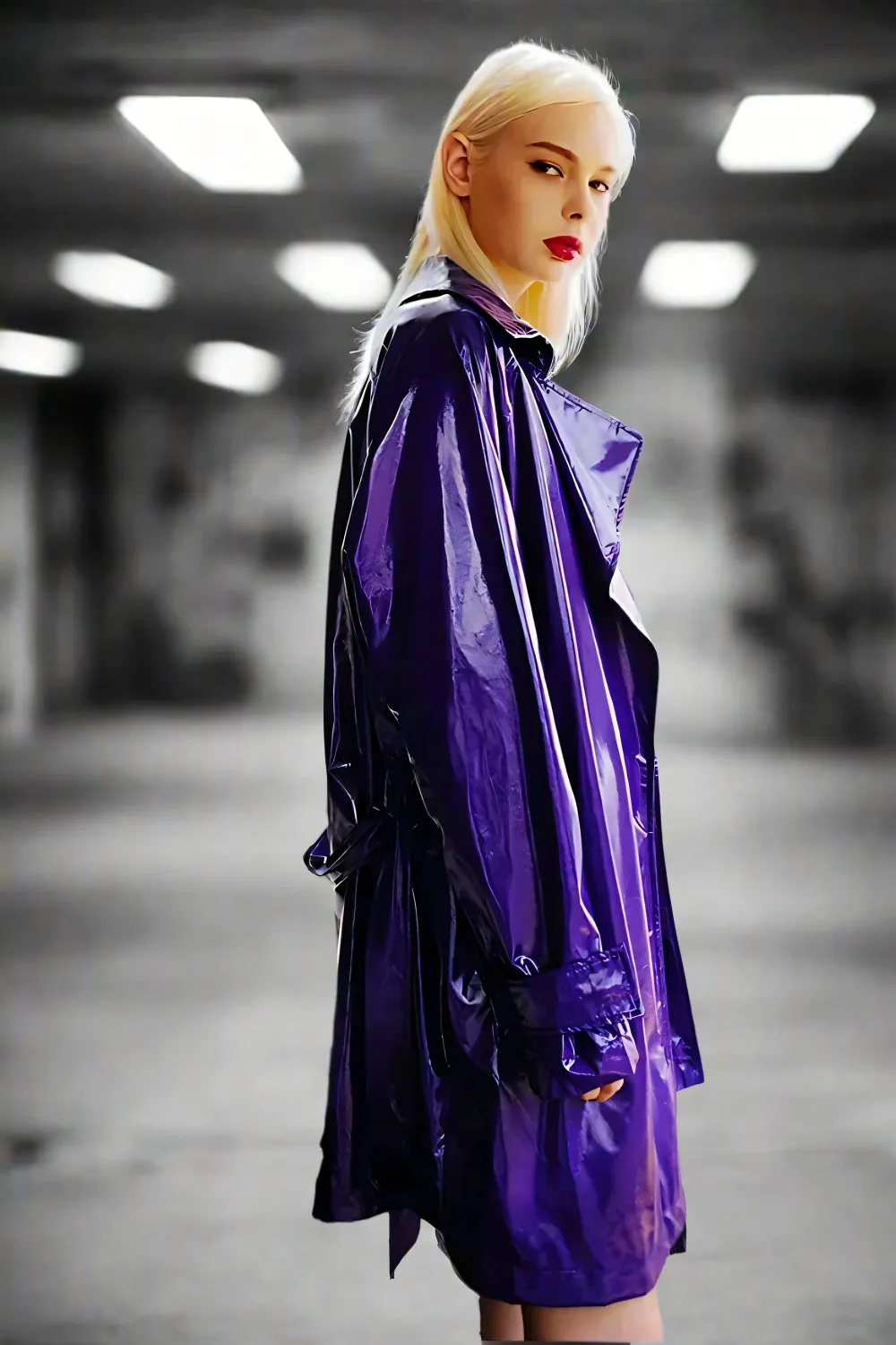 Violet Vandal Faux Leather Trench