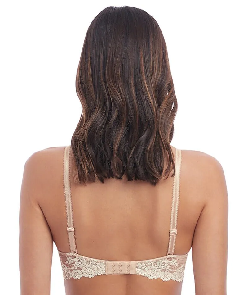 Wacoal Embrace Lace Plunge Underwire Bra - Naturally Nude / Ivory