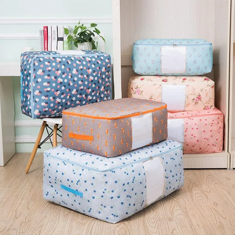 Washable Portable Storage Container  Lovely Print Oxford Clothes Quilts Storage Bags Folding Organizer
