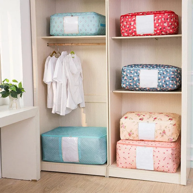 Washable Portable Storage Container  Lovely Print Oxford Clothes Quilts Storage Bags Folding Organizer