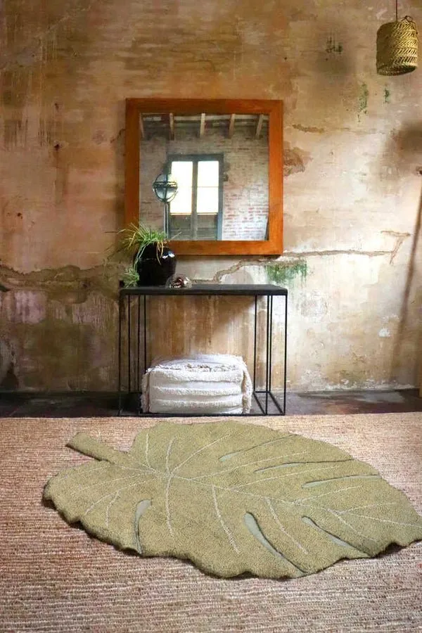 Washable Rug | Monstera Olive by Lorena Canals