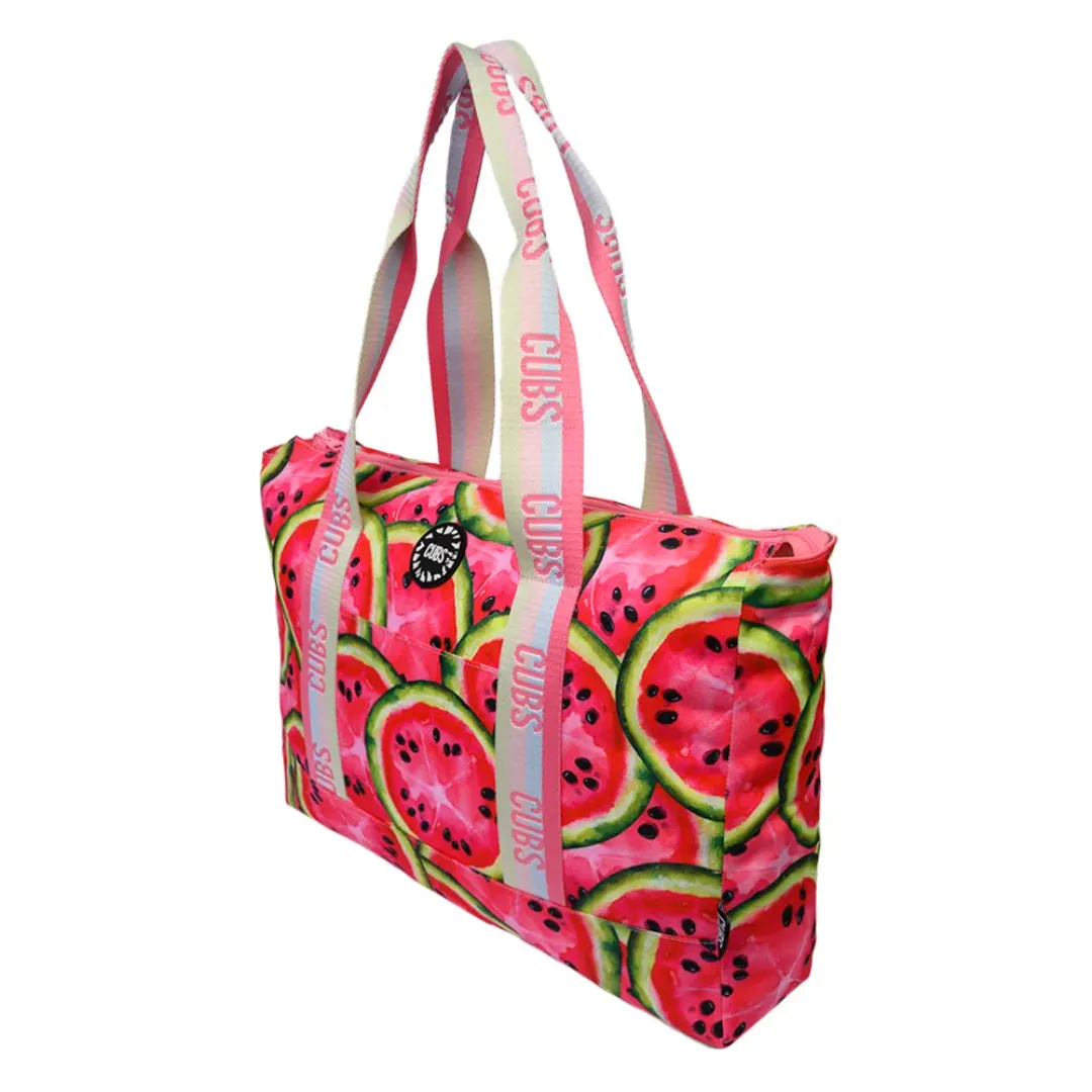 Watermelon Slices & Red Tye Dye Double Face Tote Bag