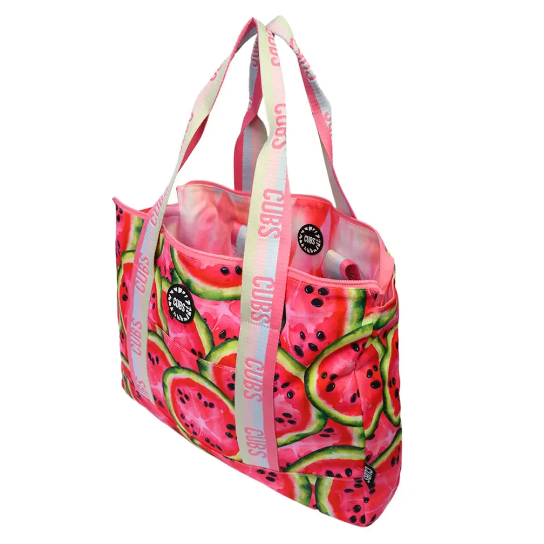 Watermelon Slices & Red Tye Dye Double Face Tote Bag