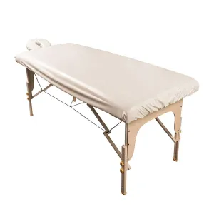 Waterproof Massage Table Cover, Protective Spa Treatment Sheet Set for Massage Tables, Machine Washable, Includes Massage Fitted Sheet and Face Rest Cover, Natural
