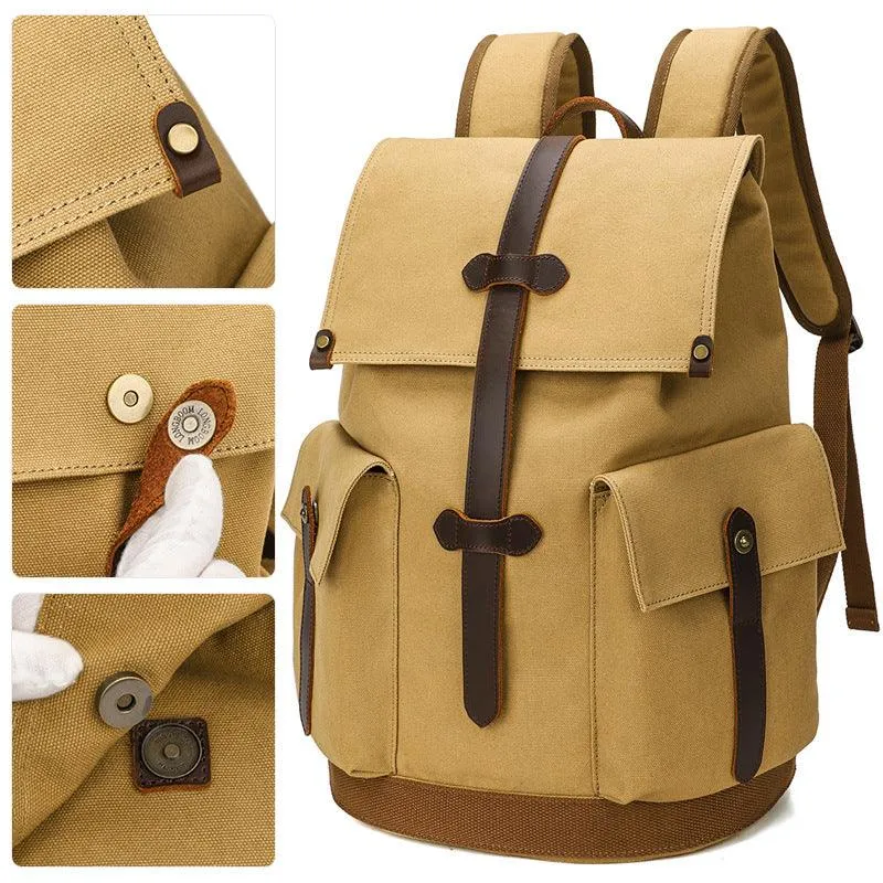 Wear-resistant Canvas Backpack Travel Computer Bag