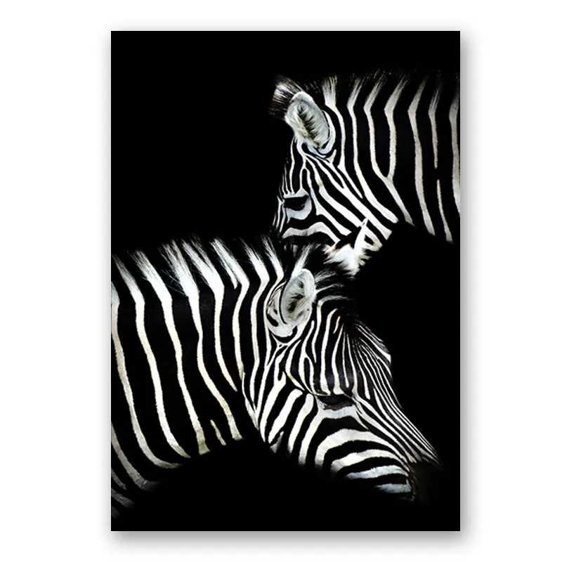 Wildlife Africa Wild Animals Black White Wall Art