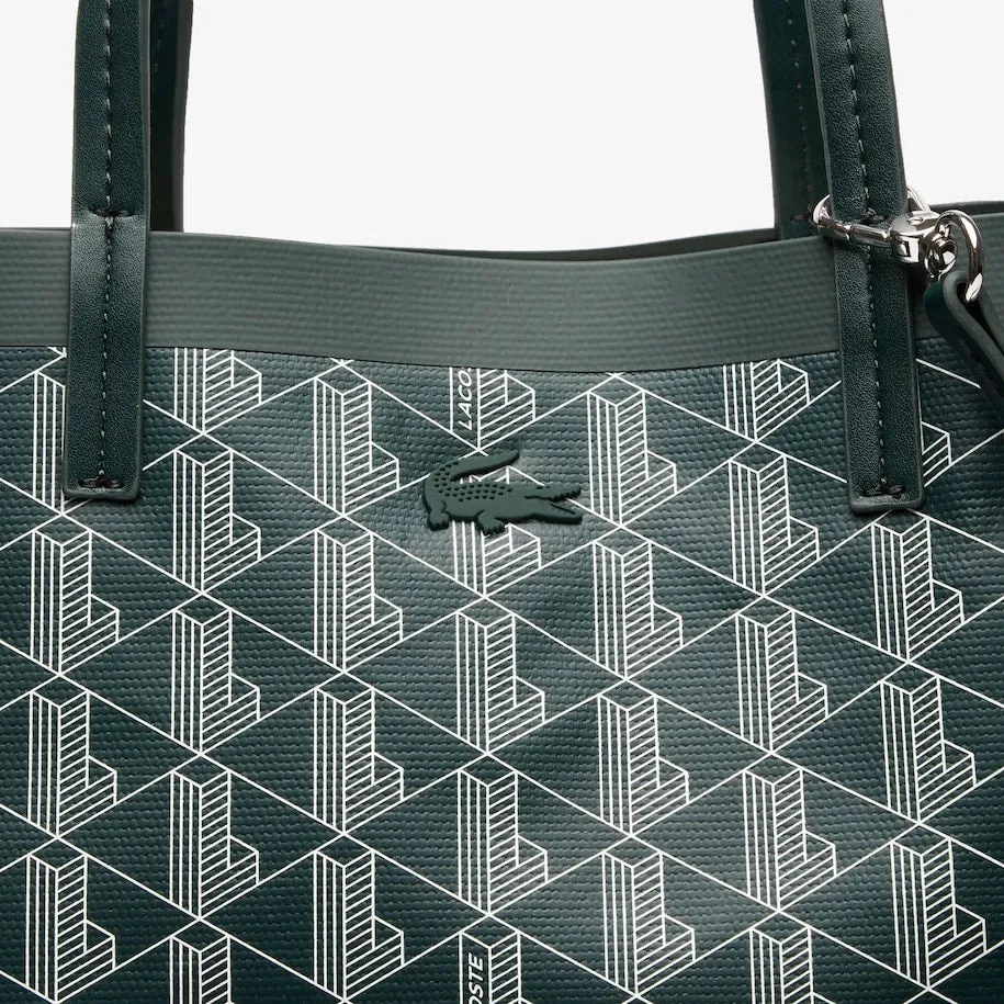 Women's Zely Canvas Monogram Large Tote Mono Sinople Farine