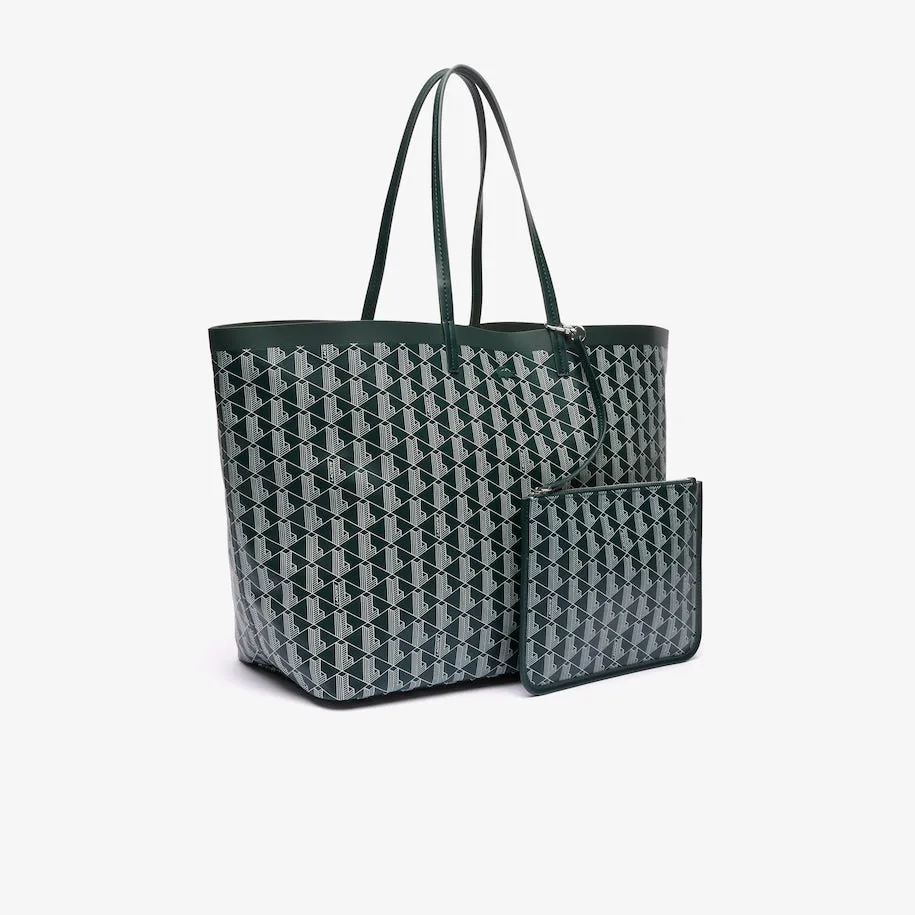 Women's Zely Canvas Monogram Large Tote Mono Sinople Farine
