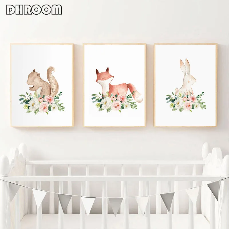 Woodland Animals Nursery Wall Art