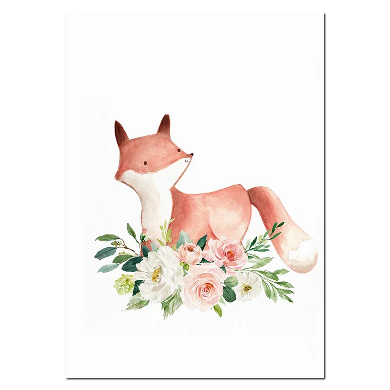 Woodland Animals Nursery Wall Art