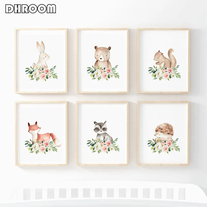 Woodland Animals Nursery Wall Art