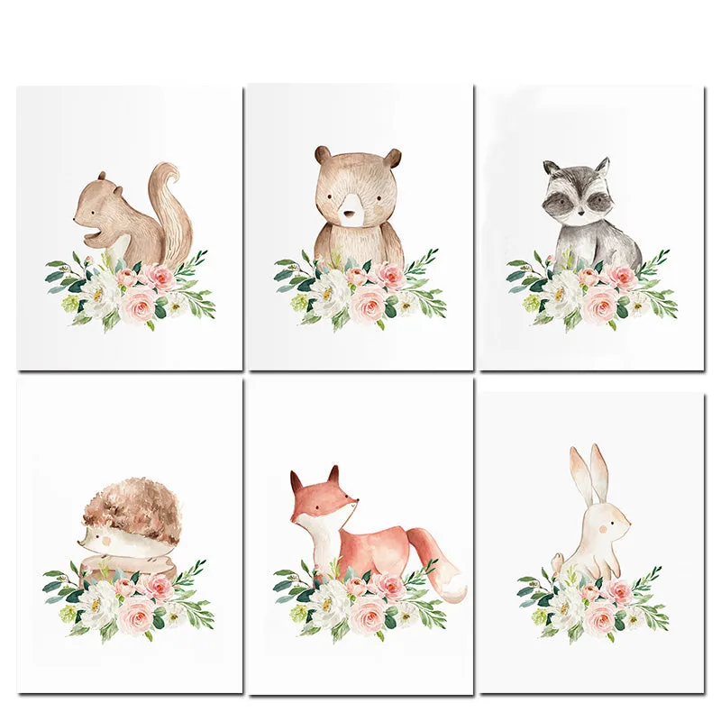 Woodland Animals Nursery Wall Art