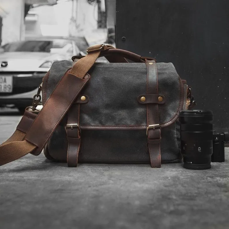 Woosir DSLR Camera Shoulder Bag Waterproof Canvas