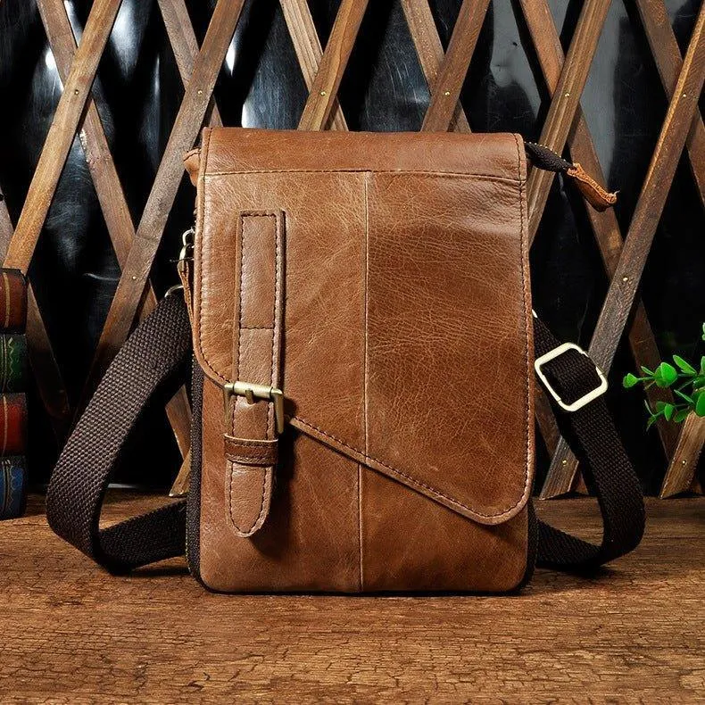 Woosir Vintage Genuine Leather Dual-Use Messenger Shoulder Bag