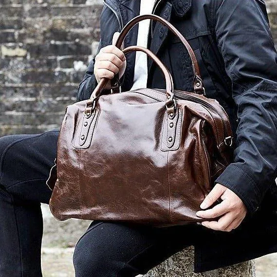 Woosir Vintage Leather Travel Bag Mens/ Womens