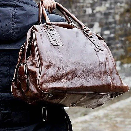 Woosir Vintage Leather Travel Bag Mens/ Womens