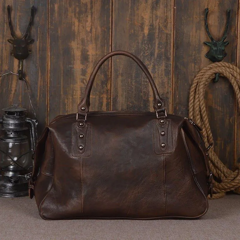 Woosir Vintage Leather Travel Bag Mens/ Womens