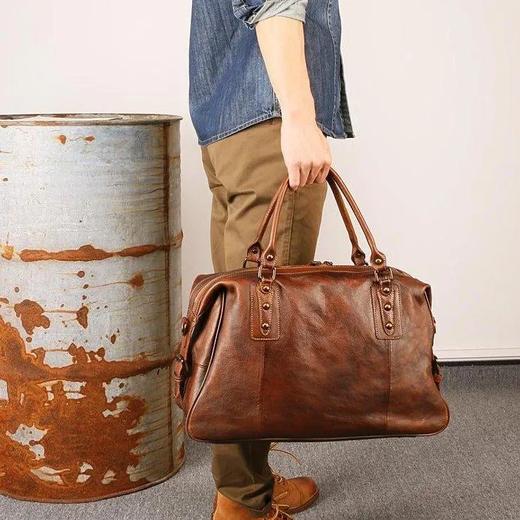 Woosir Vintage Leather Travel Bag Mens/ Womens