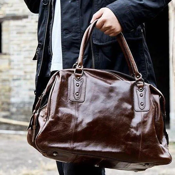 Woosir Vintage Leather Travel Bag Mens/ Womens