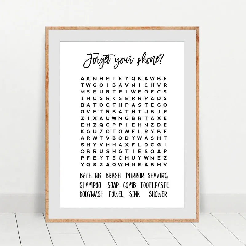 Word Search Compilation of Unframed Canvas