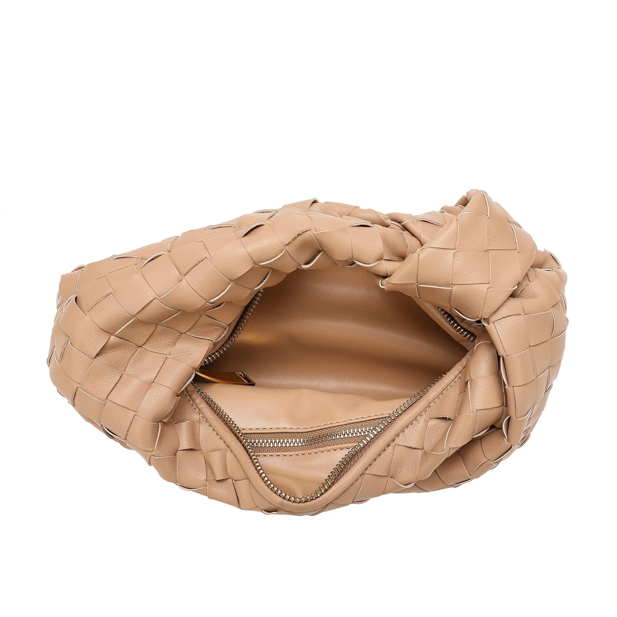 Woven Sheepskin Knot Bag Pouch