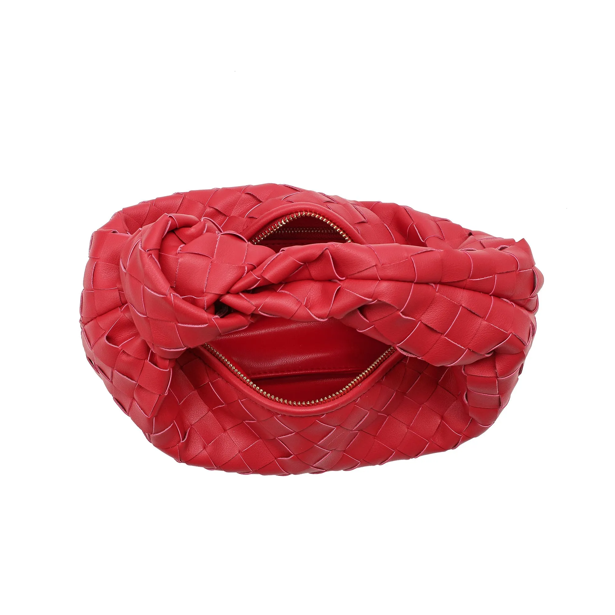 Woven Sheepskin Knot Bag Pouch
