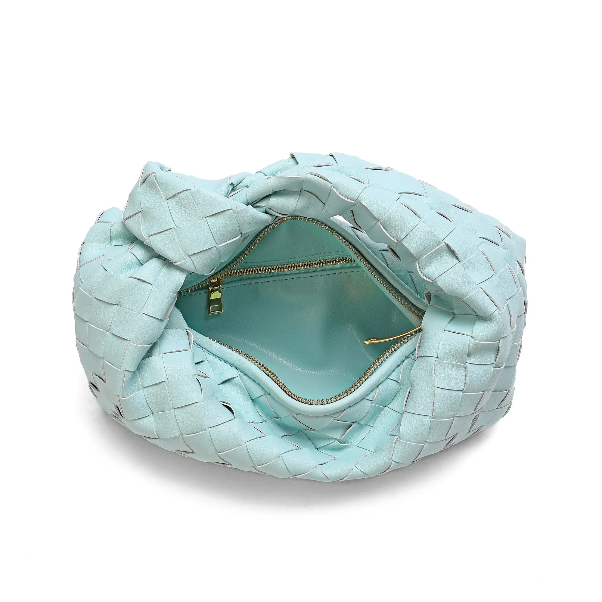 Woven Sheepskin Knot Bag Pouch