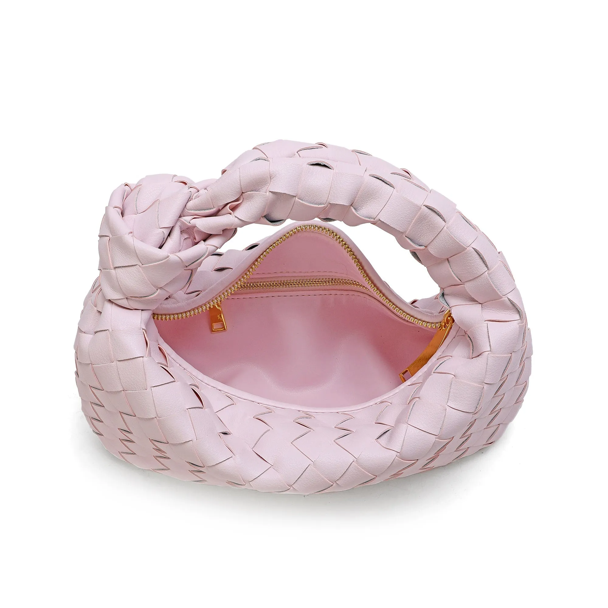 Woven Sheepskin Knot Bag Pouch