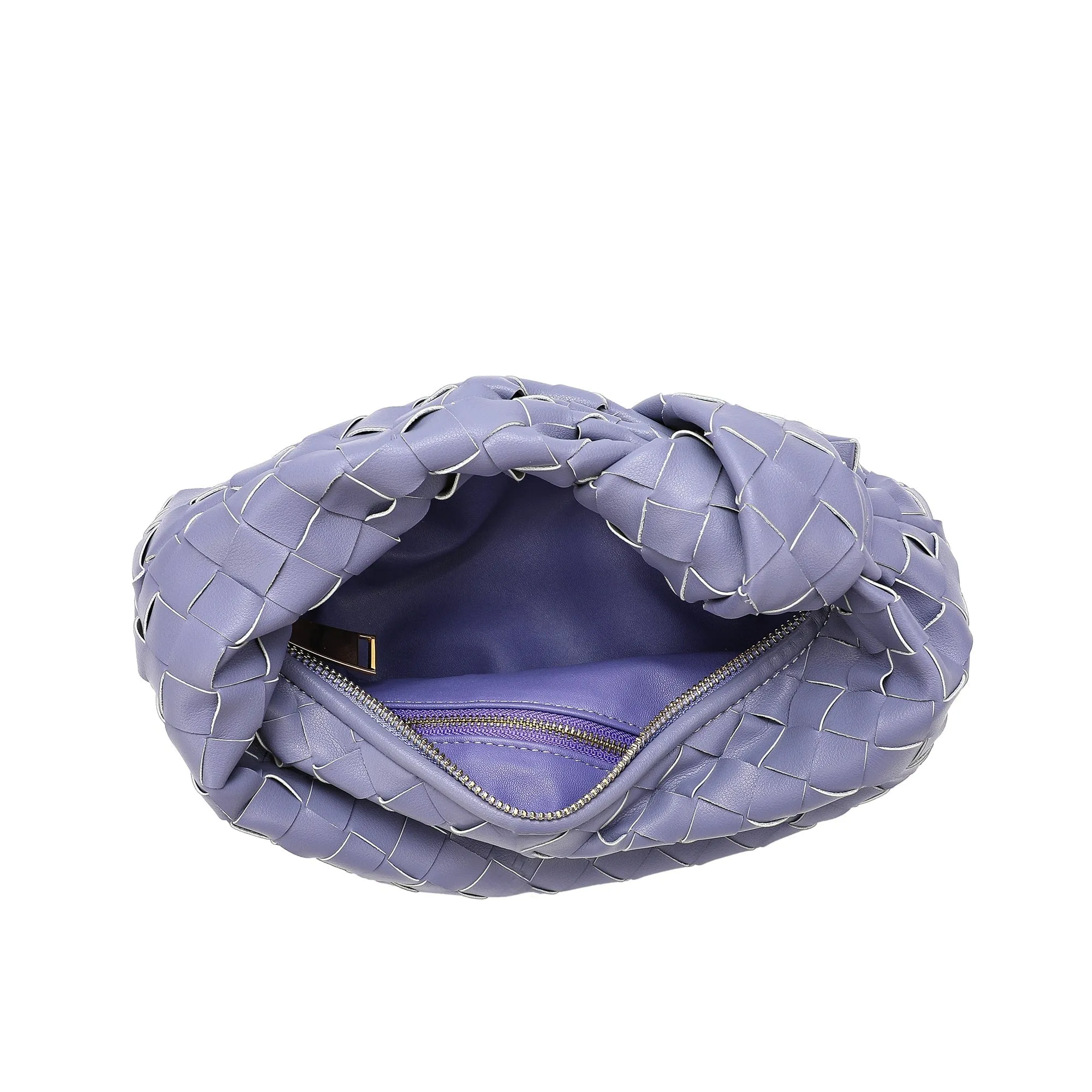 Woven Sheepskin Knot Bag Pouch