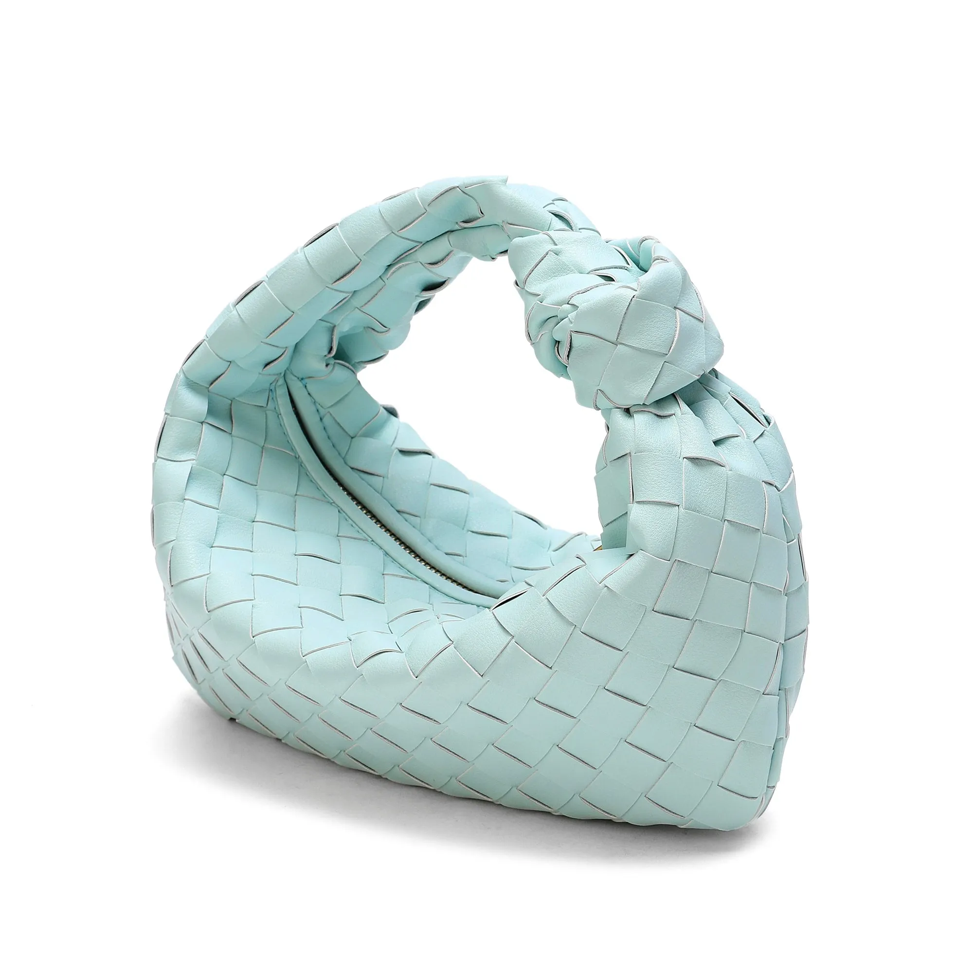 Woven Sheepskin Knot Bag Pouch