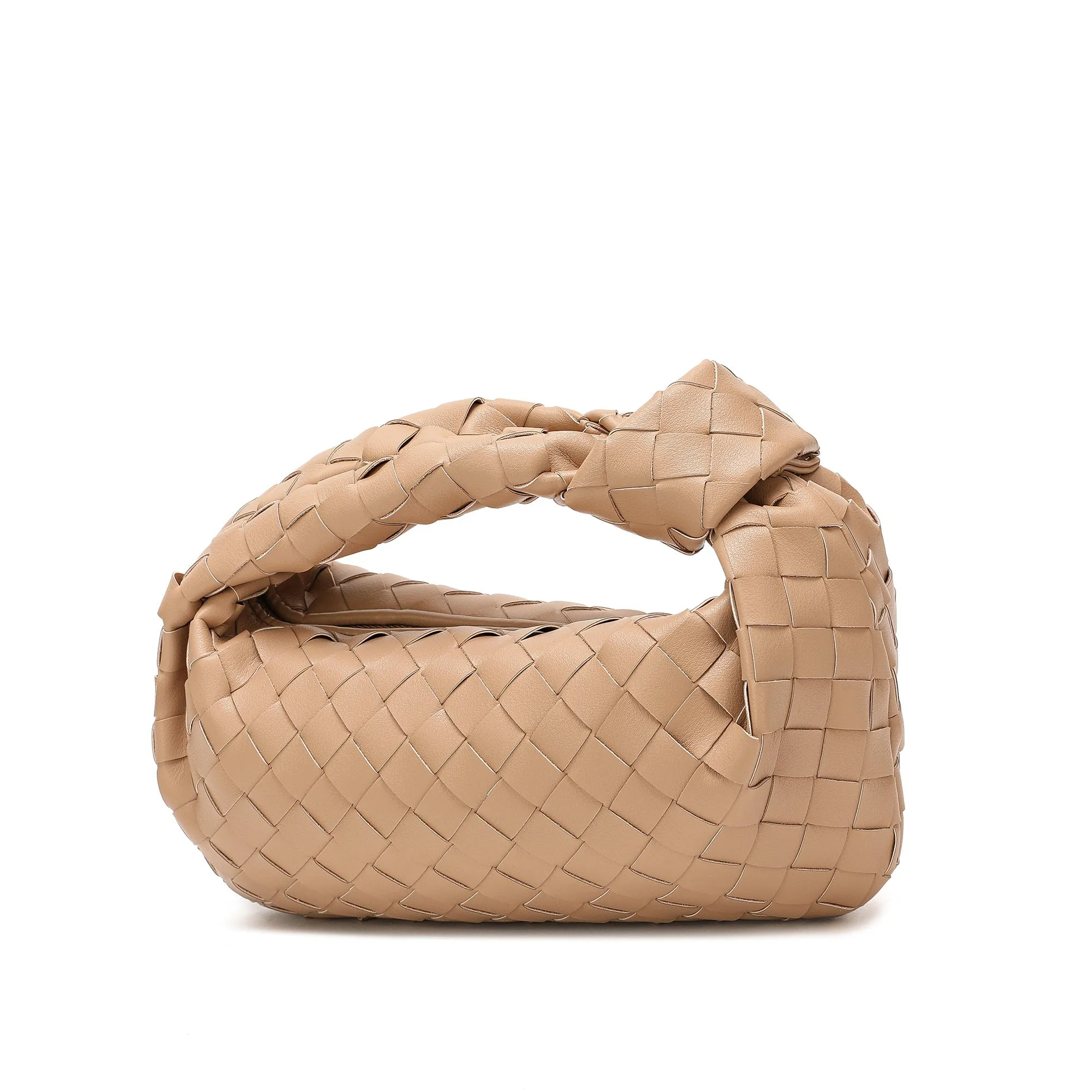 Woven Sheepskin Knot Bag Pouch