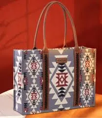 Wrangler Aztec Pattern Dual Sided Print Canvas Wide Tote