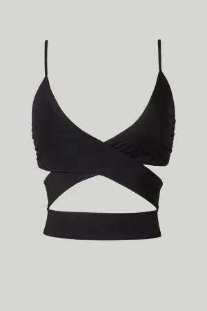 Wrap Bikini top V neckline with low rise bottom.