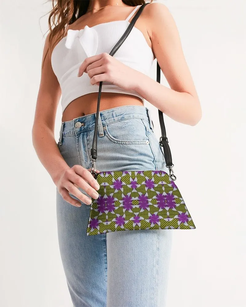 Yellow purple African Print Wristlet