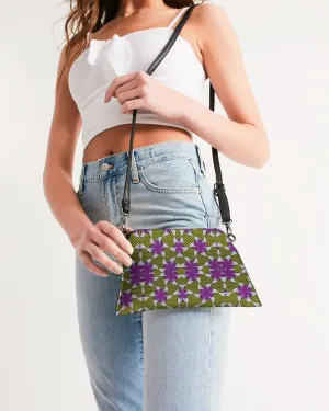 Yellow purple African Print Wristlet