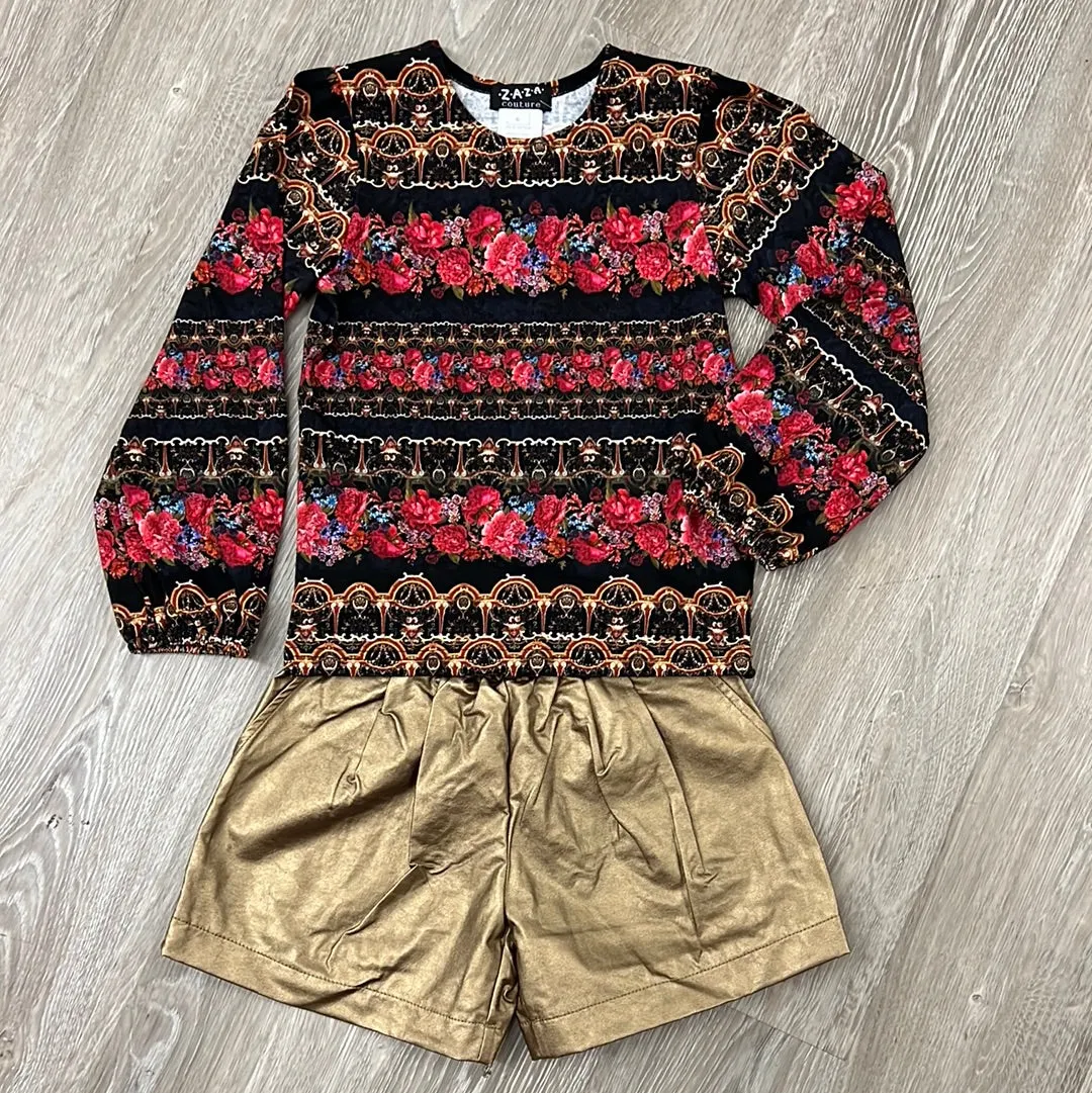 ZaZa Couture Golden Rose Top